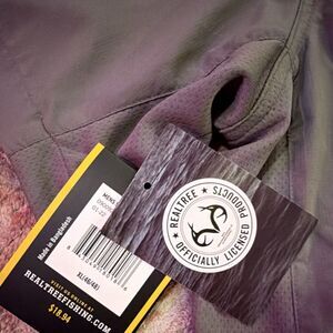 Realtree Fishing Men's XL Gray Short Sleeve Button-Up Vented Fishing Shirt NWT